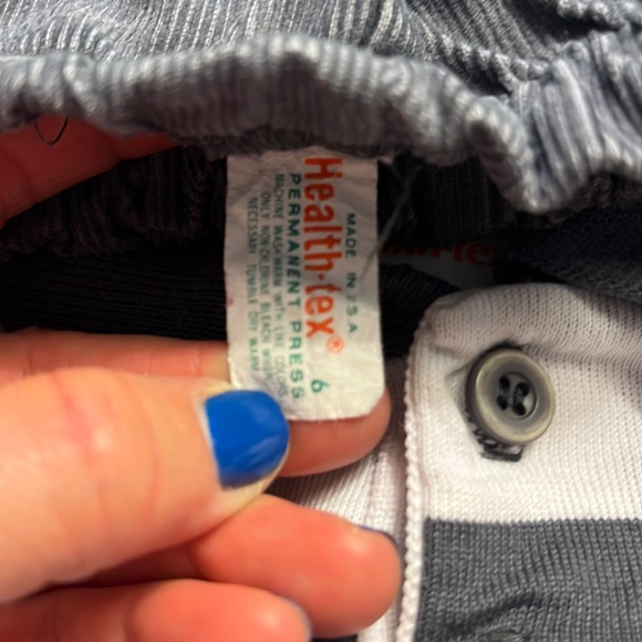 Vtg Healthtex Boy Sz 6 Multicolored Striped Polo With Corduroy Pants Set USA - Picture 14 of 16